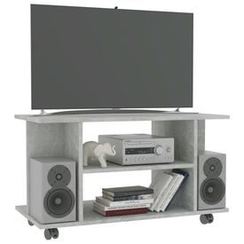 Comodă TV cu rotile, gri beton, 80 x 40 x 40 cm, PAL - Img 2