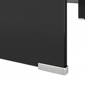 Comodă TV/Suport monitor din sticlă, 100 x 30 x 13 cm, negru - Img 5