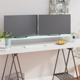 Comodă TV/Suport monitor, sticlă transparentă, 120 x 30 x 13 cm - Img 1