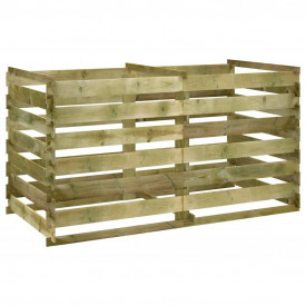 Compostor cu stinghii, lemn de pin tratat, 160 x 80 x 58 cm - Img 2