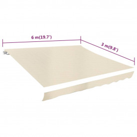 Copertină marchiză, 6 x 3 m, Crem (nu include scheletul) - Img 5