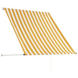 Copertină retractabilă, galben și alb, 150 x 150 cm - Img 3