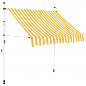 Copertină retractabilă manual, 150 cm, dungi galben și alb