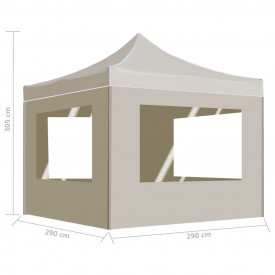 Cort de petrecere pliabil cu pereți, crem, 3 x 3 m, aluminiu - Img 9