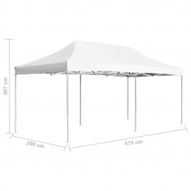 Cort de petrecere pliabil profesional, alb, 6 x 3 m, aluminiu - Img 8