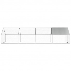 Coteț de exterior pentru păsări, 2,75x8x2 m, oțel galvanizat - Img 3