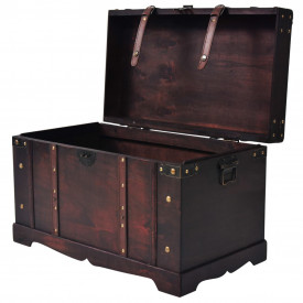 Cufăr vintage din lemn, 66 x 38 x 40 cm - Img 3