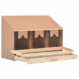 Cuibar găin cu 3 compartimente, 93x40x65 cm, lemn masiv pin - Img 3