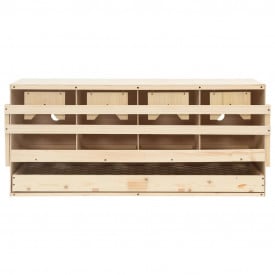 Cuibar găini cu 4 compartimente, 106x40x45 cm, lemn masiv pin - Img 5