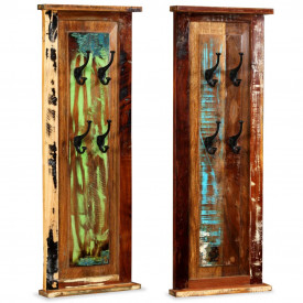 Cuier, 2 buc, lemn masiv reciclat, 38x100 cm