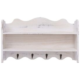 Cuier de perete, alb, 50 x 10 x 30 cm, lemn - Img 3