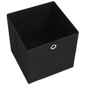 Cutii depozitare, 4 buc, material nețesut, 32x32x32 cm, Negru - Img 5
