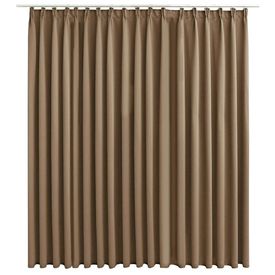 Draperie opacă cu cârlige, gri taupe, 290 x 245 cm