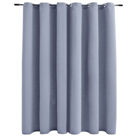 Draperie opacă cu inele metalice, gri, 290 x 245 cm