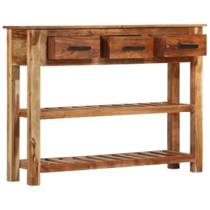 Dulap cu 3 sertare, 110x30x80 cm, lemn masiv, acacia