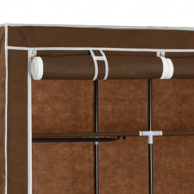 Dulap cu bare și compartimente, maro, 150x45x175 cm, textil - Img 7