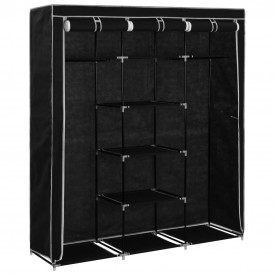Dulap cu bare și compartimente, negru, 150x45x175 cm - Img 4