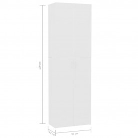 Dulap de birou, alb, 60x32x190 cm, PAL - Img 8