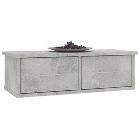 Dulap de perete cu sertare, gri beton, 60x26x18,5 cm, PAL - Img 2