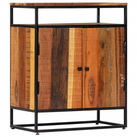 Dulap lateral, 60 x 35 x 76 cm, lemn masiv reciclat și oțel - Img 9
