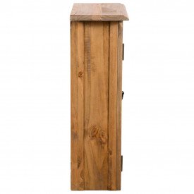 Dulap suspendat baie, lemn masiv de pin reciclat, 42x23x70 cm - Img 3