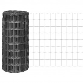 Euro gard cu plasă din oțel de 100 x 100 mm, 25 x 0,8 m, gri