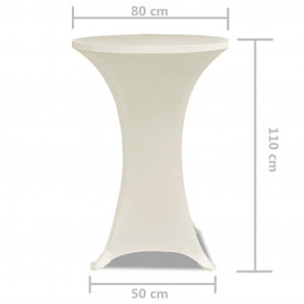 Faţă de masă pentru mese înalte Ø 80 cm Crem Elasticizată 2 buc - Img 5