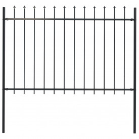 Gard de grădină cu vârf suliță, negru, 1,7 x 1,2 m, oțel