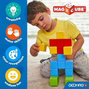 Geomag Magicube Blocks Recycled Crystal, jucarie de constructie magnetica cu 24 de piese 044 - Img 2