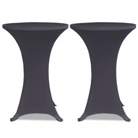 Husă elastică pentru masă, 80 cm, antracit, 2 buc. - Img 2