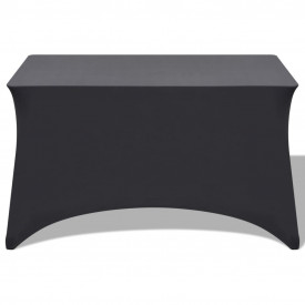Huse elastice pentru masă, 2 buc, 120 x 60,5 x 74 cm, antracit - Img 2