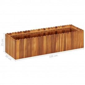 Jardinieră de grădină, 100 x 30 x 25 cm, lemn masiv de acacia - Img 6