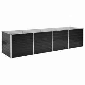 Jardinieră de grădină, antracit, 320x80x77 cm, oțel galvanizat - Img 2