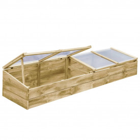 Jardinieră de grădină cu acoperiș, lemn de pin FSC 200x50x35 cm - Img 4