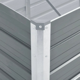 Jardinieră de grădină, oțel galvanizat, 240 x 80 x 45 cm, gri - Img 6