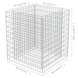 Jardinieră gabion, 90 x 90 x 100 cm, oțel galvanizat - Img 7