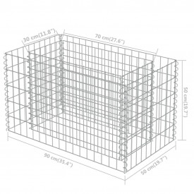 Jardinieră gabion, oțel galvanizat, 90 x 50 x 50 cm - Img 8