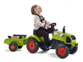 Jucarie tractor pentru copii cu pedale si remorca, Falk, 2041C - Img 2