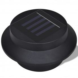 Lampă solară pentru exterior 6 pcs Lumină pentru gard Neagră - Img 4