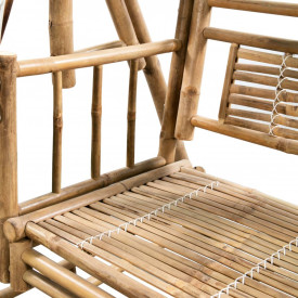 Leagăn 2 locuri, cu frunze de palmier, bambus, 202 cm - Img 4
