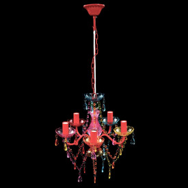 Lustră Cristal Artificial pentru 5 becuri Multicoloră - Img 2