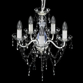 Lustră transparentă de cristal artificial cu 5 becuri - Img 3