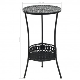 Masă bistro stil vintage, metal, rotundă, 40 x 70 cm, negru - Img 6