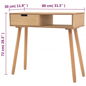 Masă consolă, lemn masiv de pin 80x30x72 cm, maro - Img 6