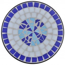 Masă cu blat ceramic, Albastru-Alb - Img 3