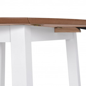 Masă de bucătărie extensibilă, rotund, MDF, alb - Img 5