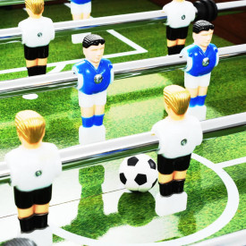 Masă de fotbal, MDF și oțel, 140 x 74,5 x 87,5 cm, maro - Img 6