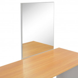 Masă de toaletă cu oglindă și taburet, gri, 104x45x131 cm - Img 11