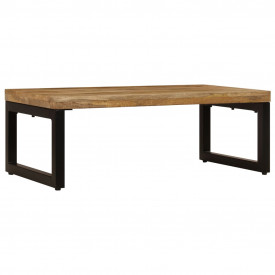 Măsuță de cafea 110x50x35 cm lemn masiv de mango și oțel - Img 2