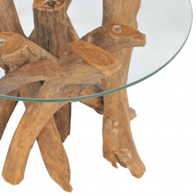 Măsuță de cafea din lemn de tec solid, 60 cm - Img 5